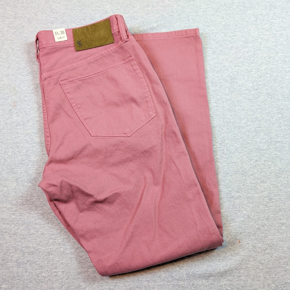 Todd Snyder Slim Fit Corduroy Pants Mens 31x30 Dusty Rose Pink 5-Pocket Trousers